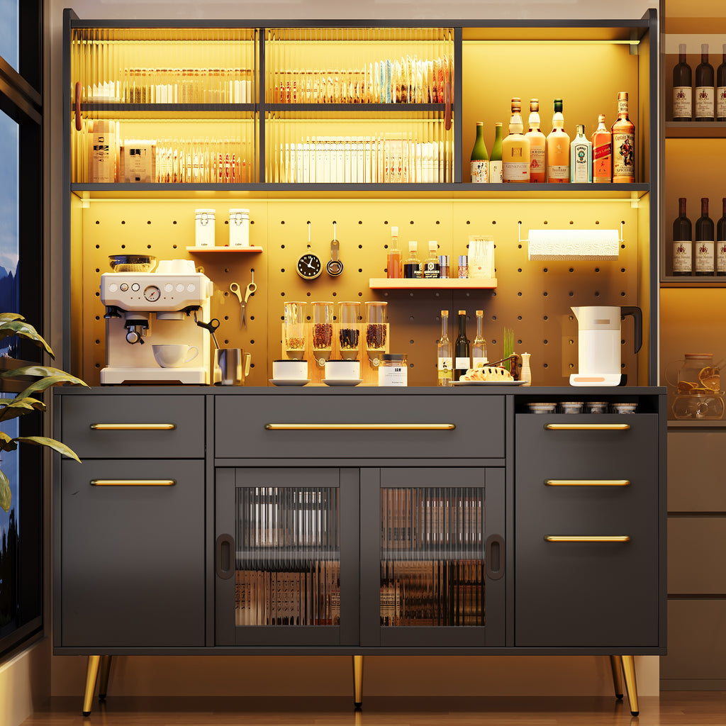 Modern LED Sideboard Cabinet with Smart Lighting
