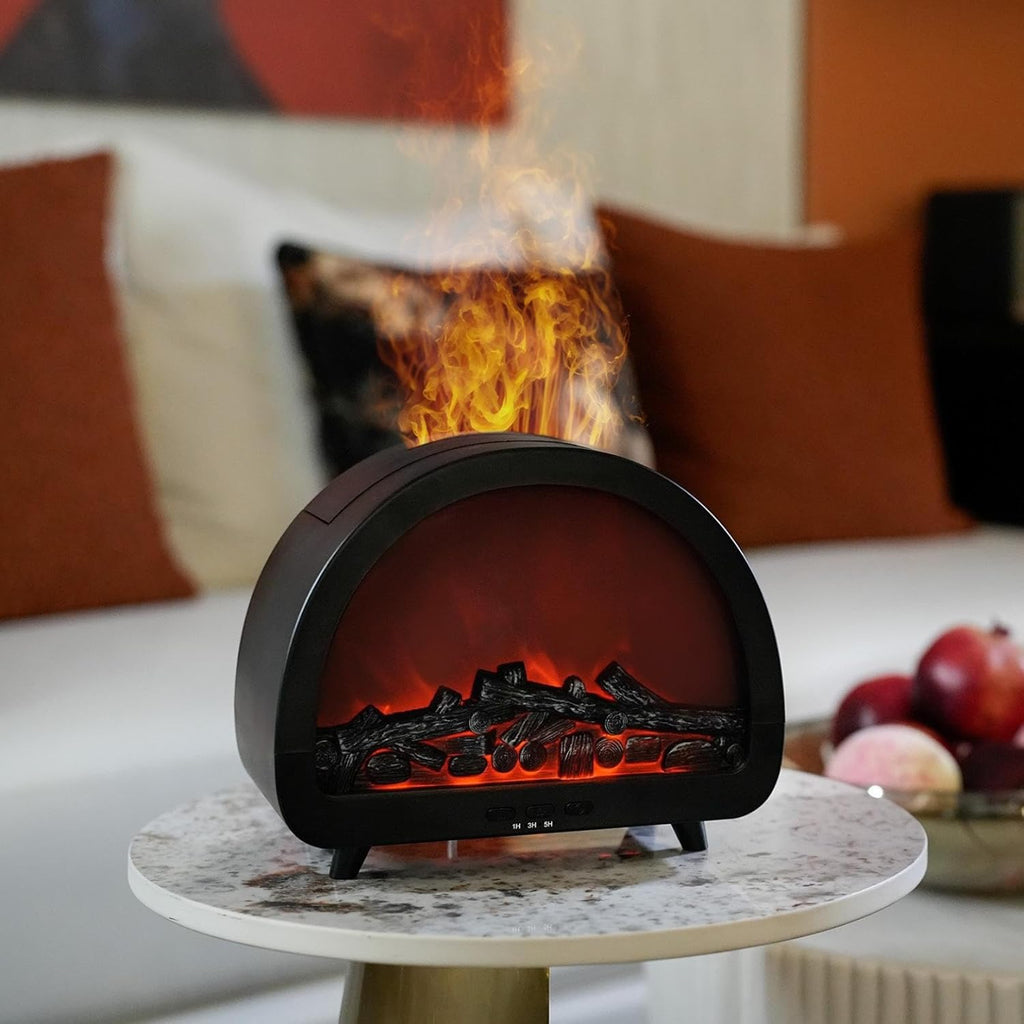 Luxury Fireplace Aroma Diffuser with LED Flame Effect
