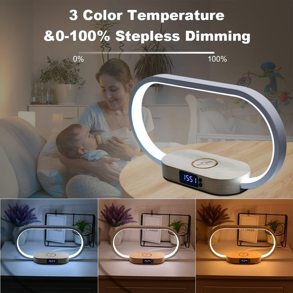Smart Bedside Lamp with Wireless Charger