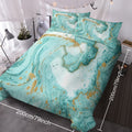 Luxury Marble Bedding Set - Mint & Gold Edition