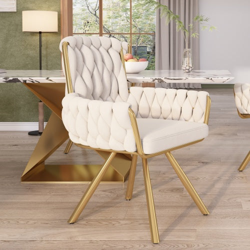 Luxury Velvet Dining Chair with Gold Legs
