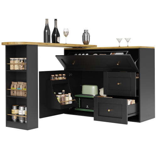 Luxury Extendable Bar Table with Storage