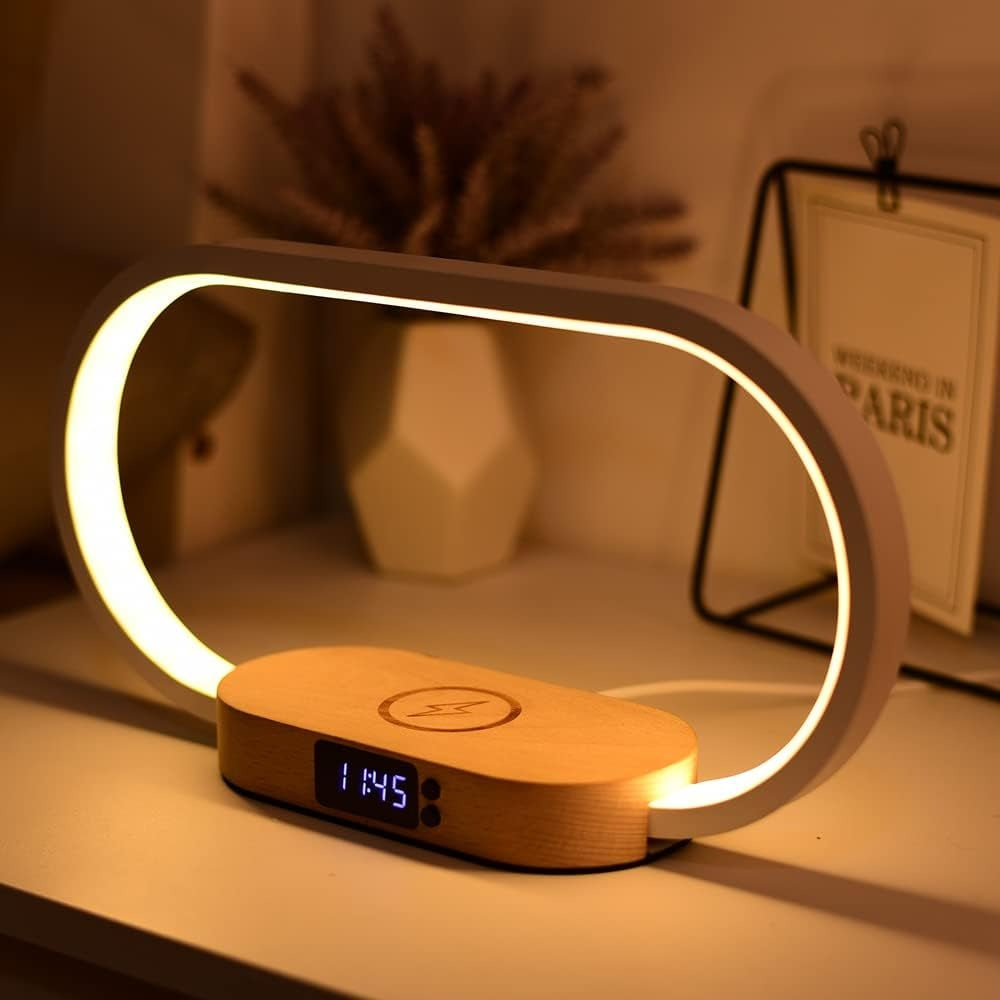 Smart Bedside Lamp with Wireless Charger