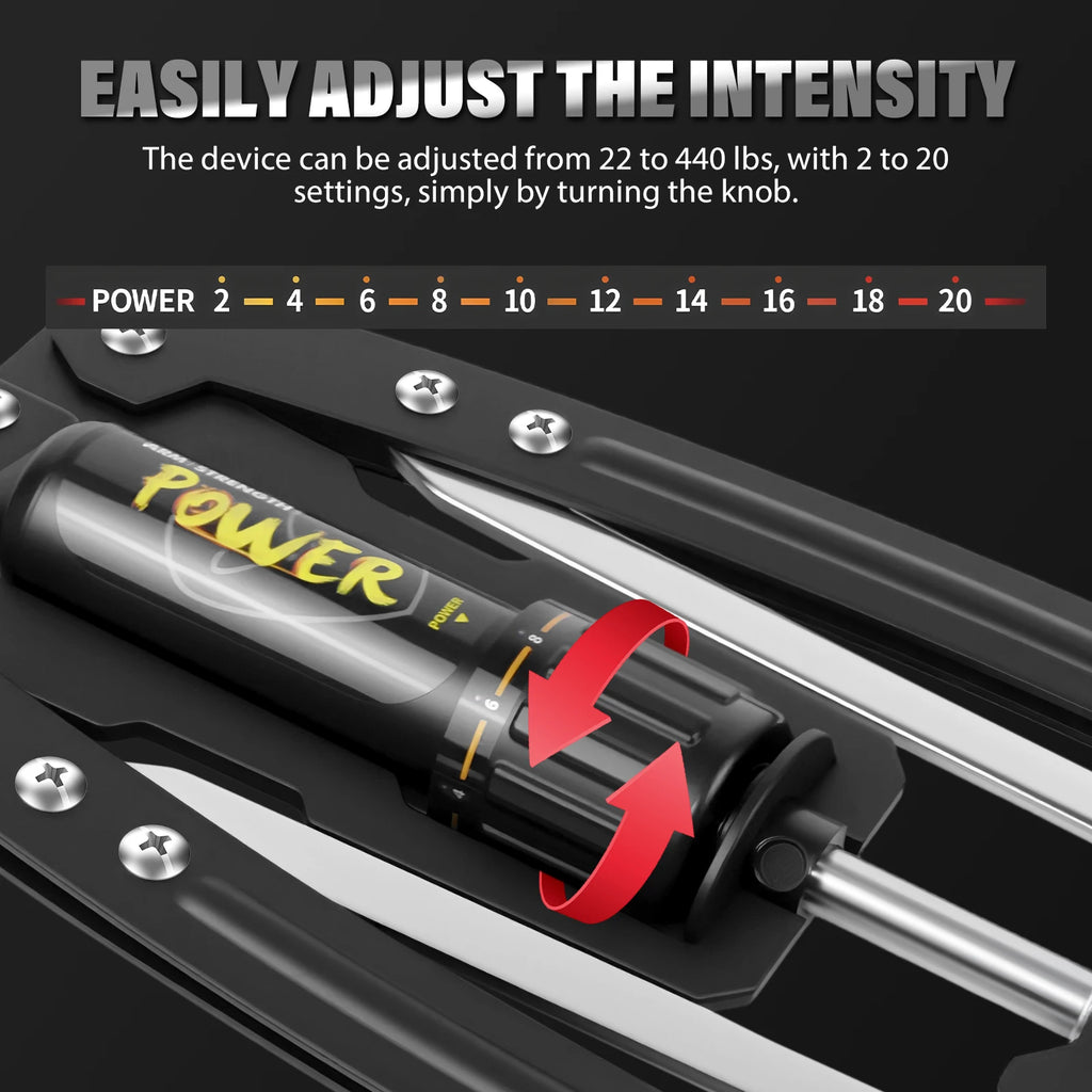 Hydraulic Power Twister Arm Exerciser, Adjustable 10–200kg Resistance for Chest, Arms & Shoulders, Blue/Black