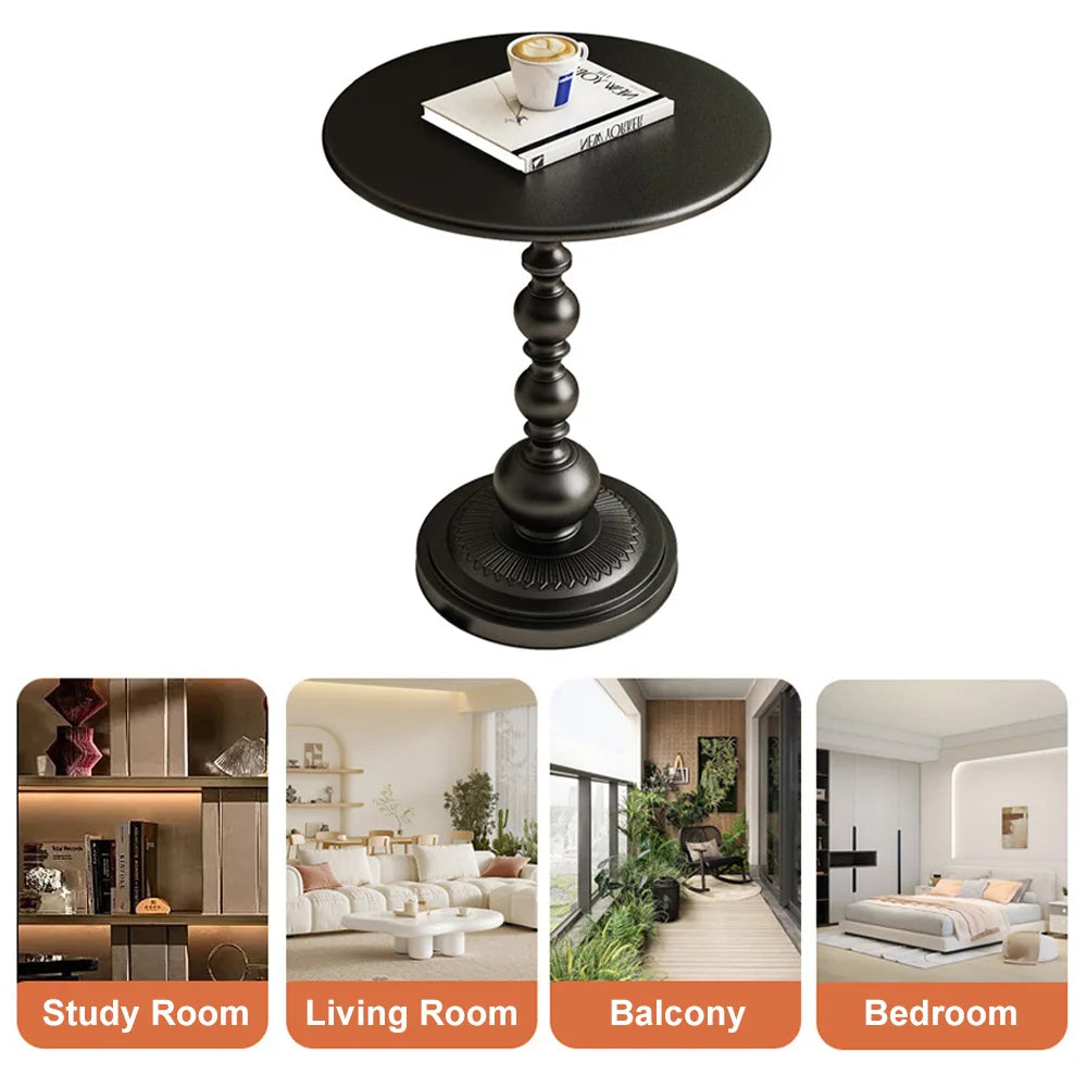 Modern Round Side Table | Luxury Small Waist Design | Space-Saving Coffee & Drink Table