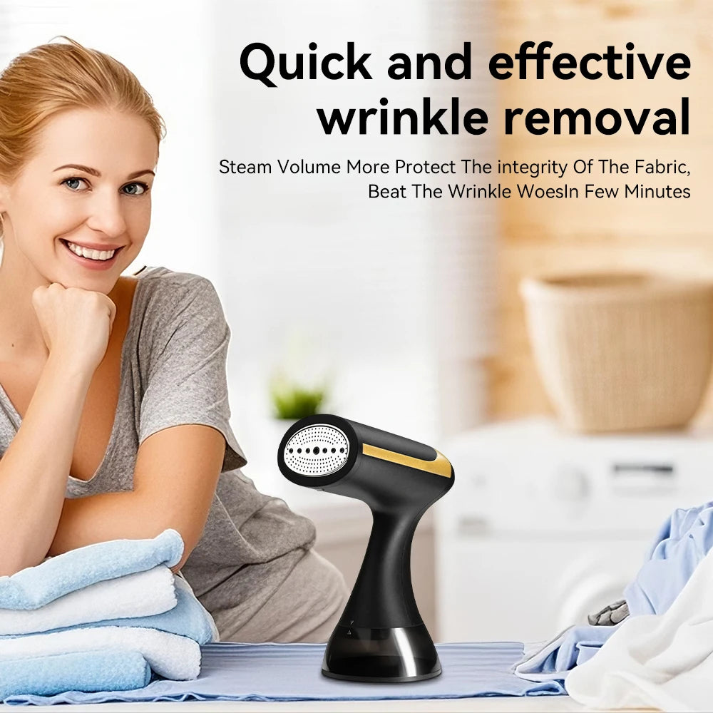 Handheld Garment Steamer 1500W – 350ml Tank, 130°C Steam & UK Plug