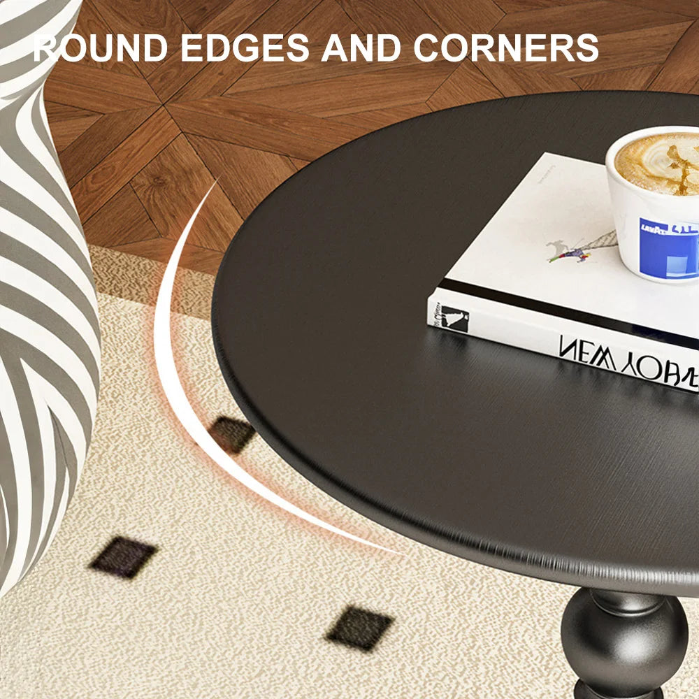 Modern Round Side Table | Luxury Small Waist Design | Space-Saving Coffee & Drink Table