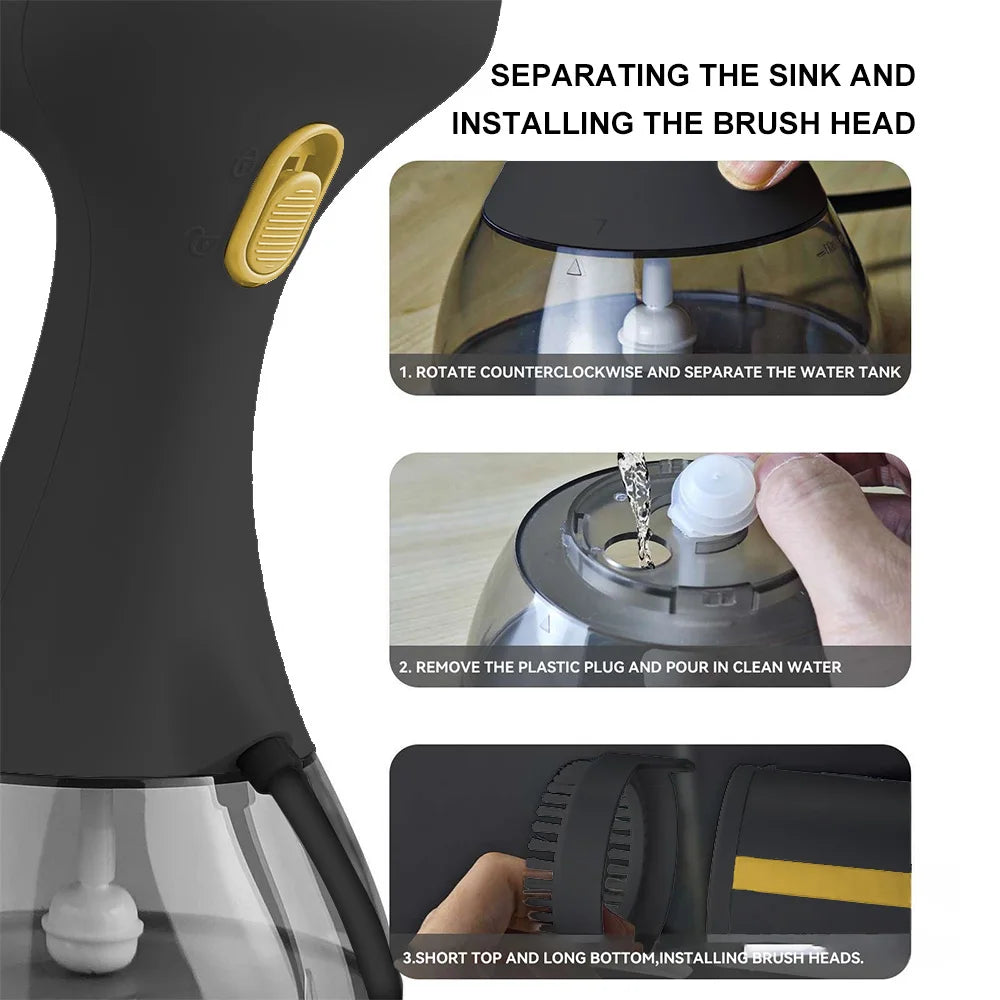 Handheld Garment Steamer 1500W – 350ml Tank, 130°C Steam & UK Plug