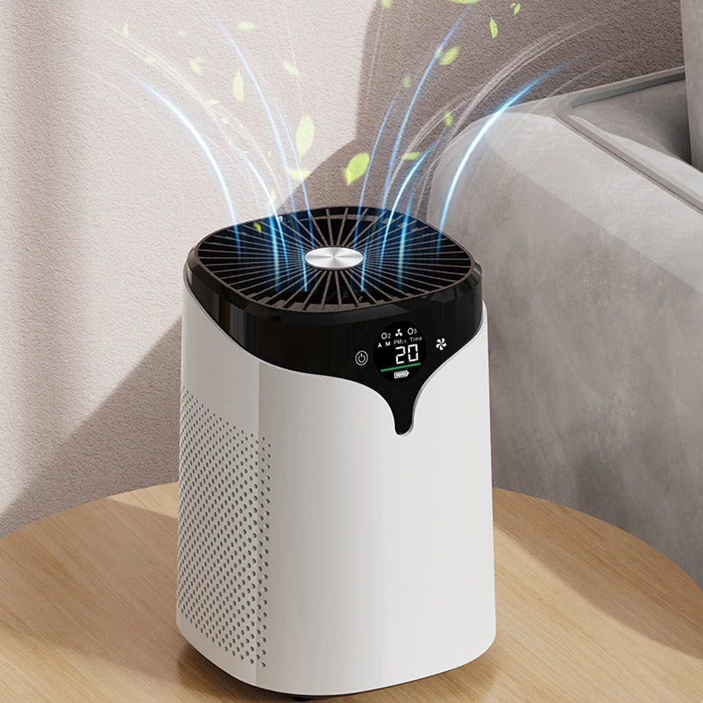 Compact Air Purifier with Negative Ion Technology – PM2.5, Pet Hair, Dust & Odour Removal