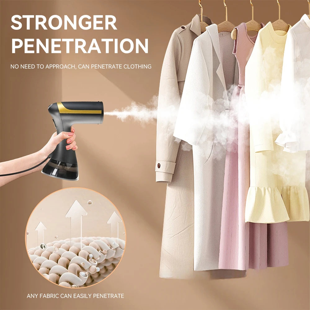 Handheld Garment Steamer 1500W – 350ml Tank, 130°C Steam & UK Plug