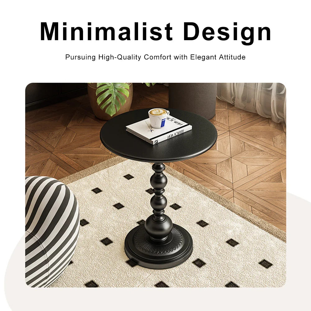 Modern Round Side Table | Luxury Small Waist Design | Space-Saving Coffee & Drink Table