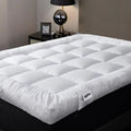 10cm Microfibre Mattress Topper, Hotel-Style Box Stitched Bed Topper with Corner Straps, Single to Super King