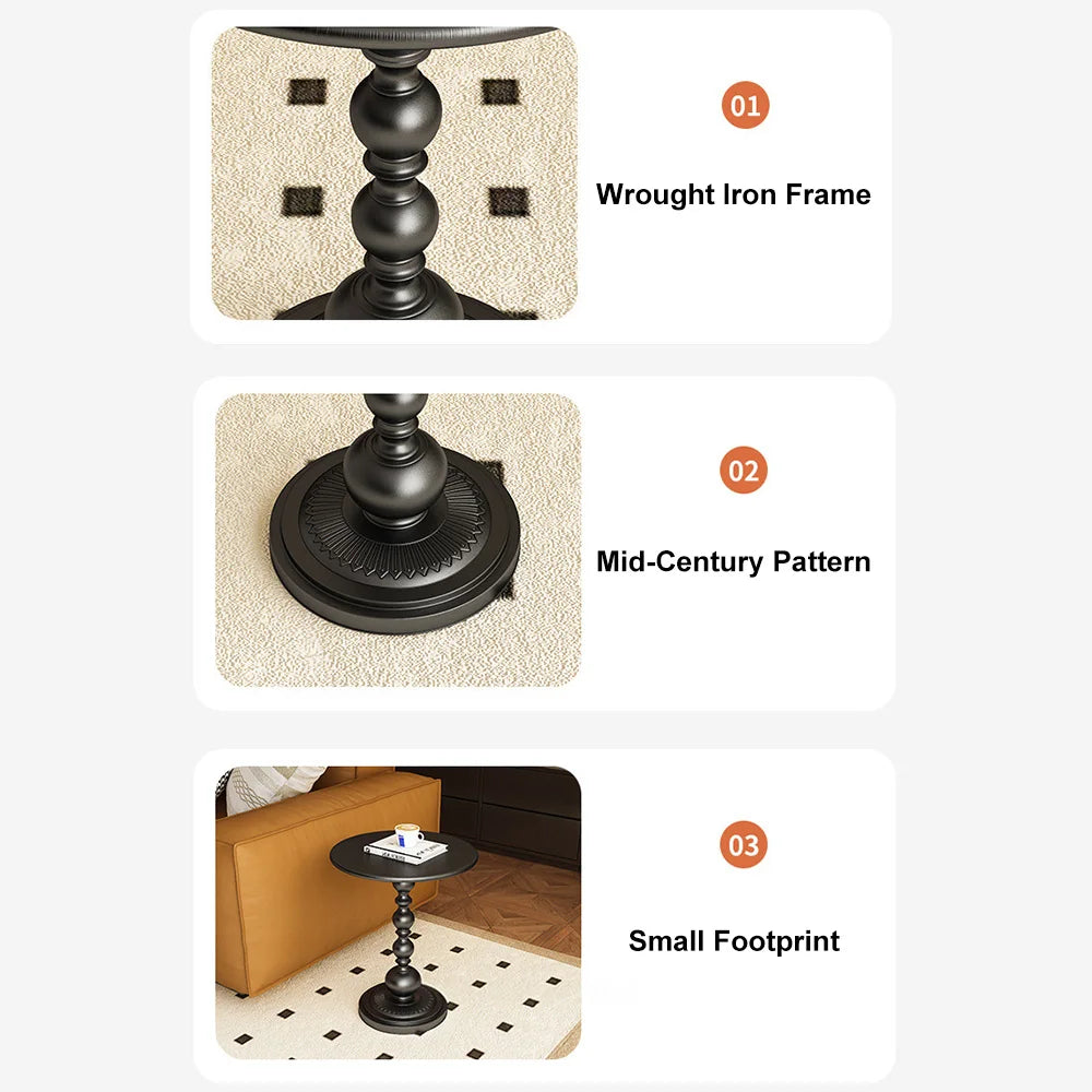 Modern Round Side Table | Luxury Small Waist Design | Space-Saving Coffee & Drink Table