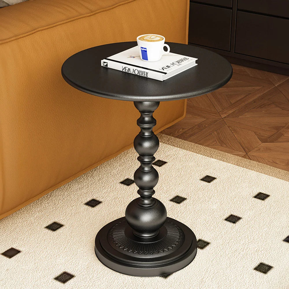 Modern Round Side Table | Luxury Small Waist Design | Space-Saving Coffee & Drink Table