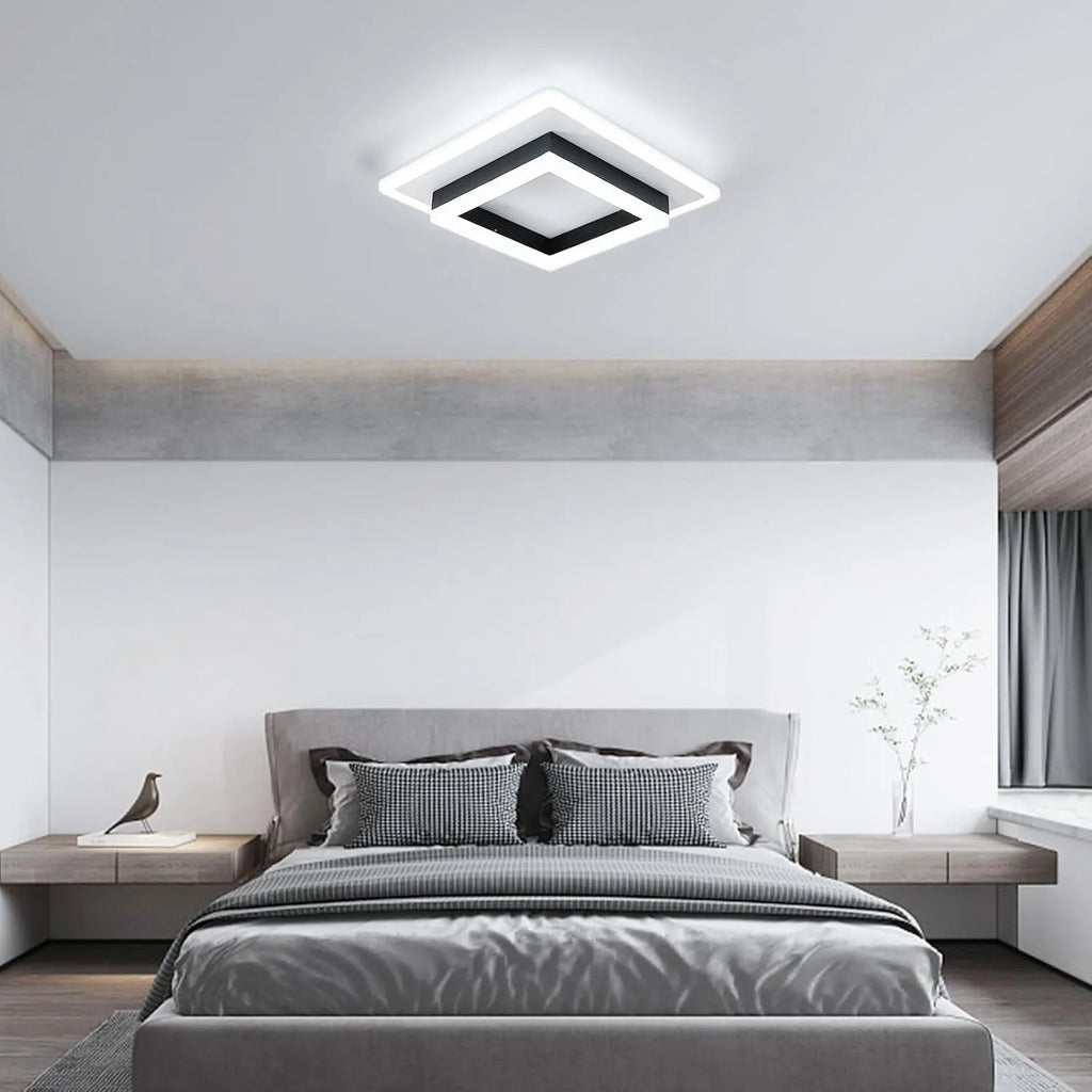 Modern Square Acrylic LED Ceiling Light — 24W, 6500K Cool White