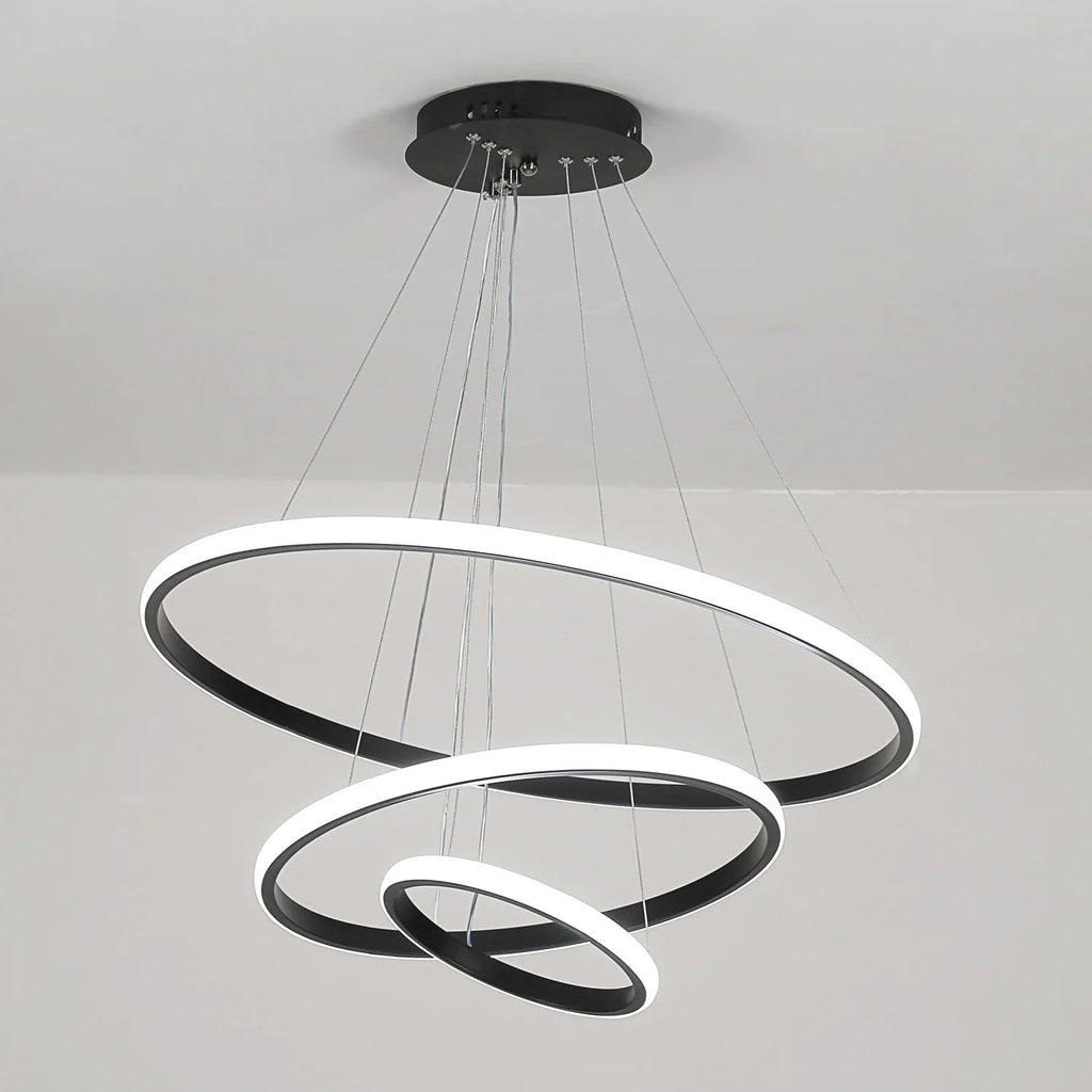 3 Ring Pendant Light, Modern Circular Hanging Ceiling Lamp, 3 Colour Temperatures, for Kitchen, Dining & Living Room