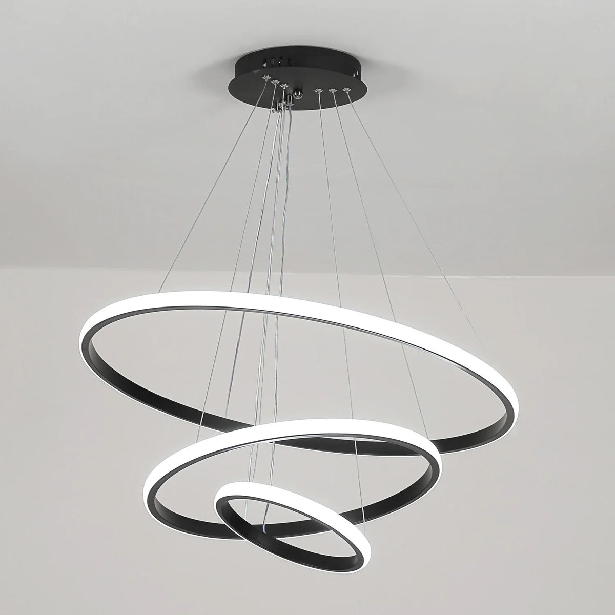 3 Ring Pendant Light, Modern Circular Hanging Ceiling Lamp, 3 Colour Temperatures, for Kitchen, Dining & Living Room