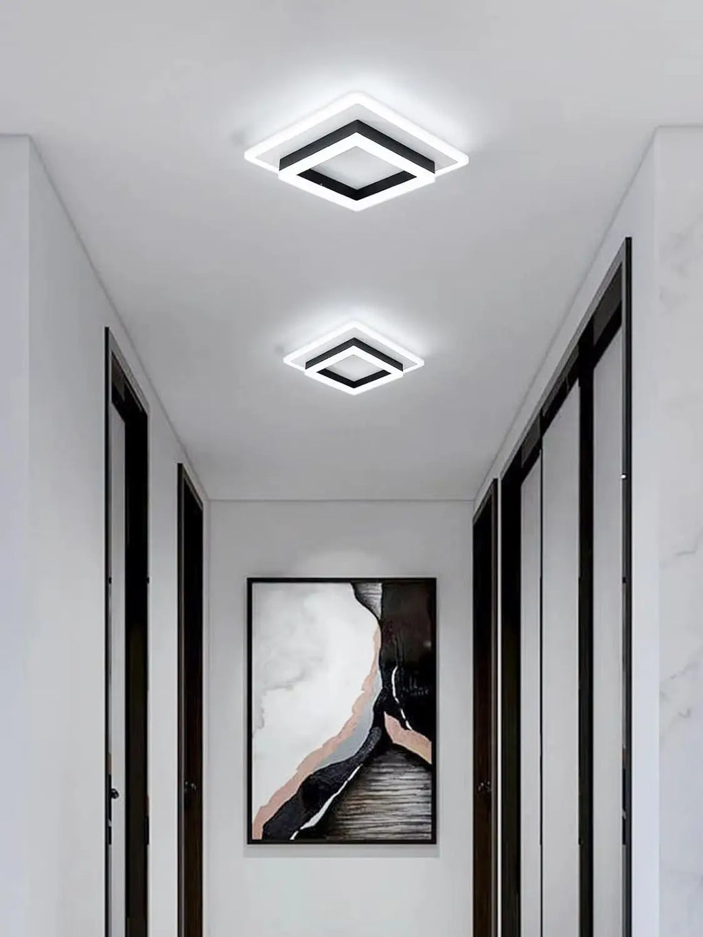 Modern Square Acrylic LED Ceiling Light — 24W, 6500K Cool White