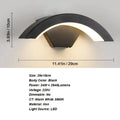 24W LED Modern Outdoor Wall Sconce | Warm White 3000K | Black Iron