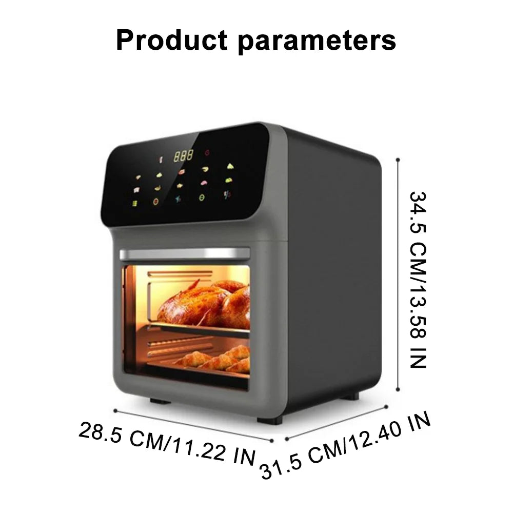 GerTong 10L Air Fryer Oven | 4-in-1 with 10 Presets & Touch Screen