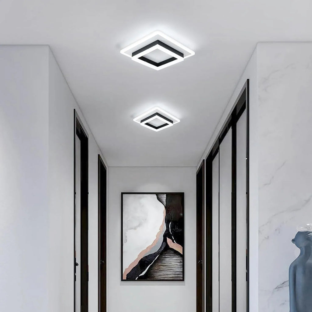 Modern Square Acrylic LED Ceiling Light — 24W, 6500K Cool White