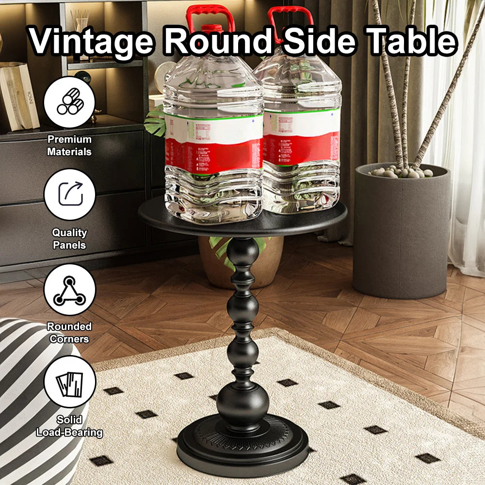 Modern Round Side Table | Luxury Small Waist Design | Space-Saving Coffee & Drink Table