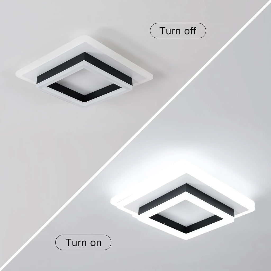 Modern Square Acrylic LED Ceiling Light — 24W, 6500K Cool White