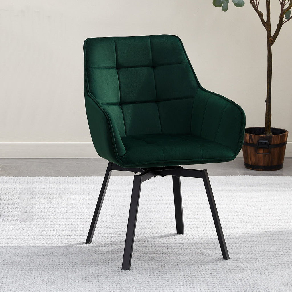 Danyl Velvet Swivel Dining Chair | 360° Swivel | Armrest | 4 Colours | 1 or 2 Piece