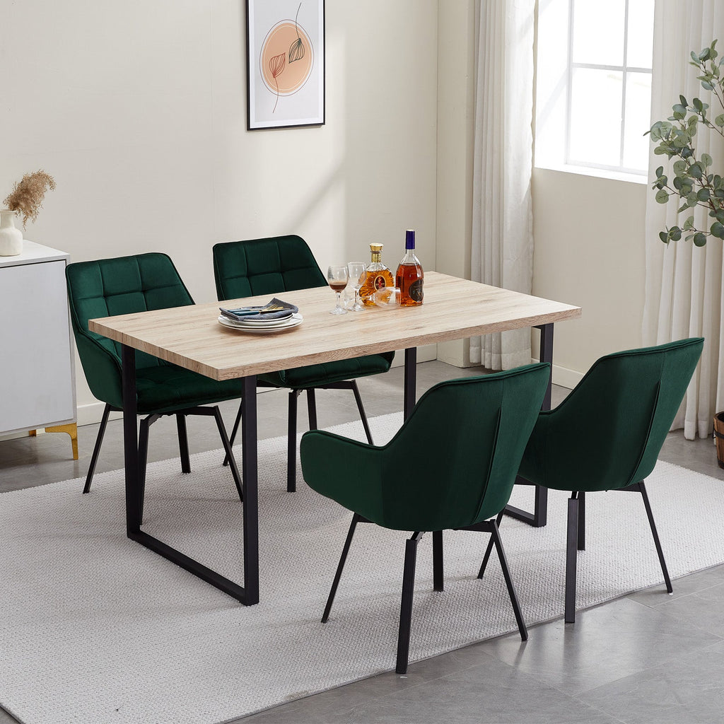 Danyl Velvet Swivel Dining Chair | 360° Swivel | Armrest | 4 Colours | 1 or 2 Piece
