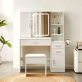 Daphne Dressing Table Set | LED Strip | Jewellery Storage | Hairdryer Holder | White