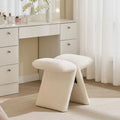 Faye Bouclé Vanity Stool | Butterfly Design | No Assembly | Cream