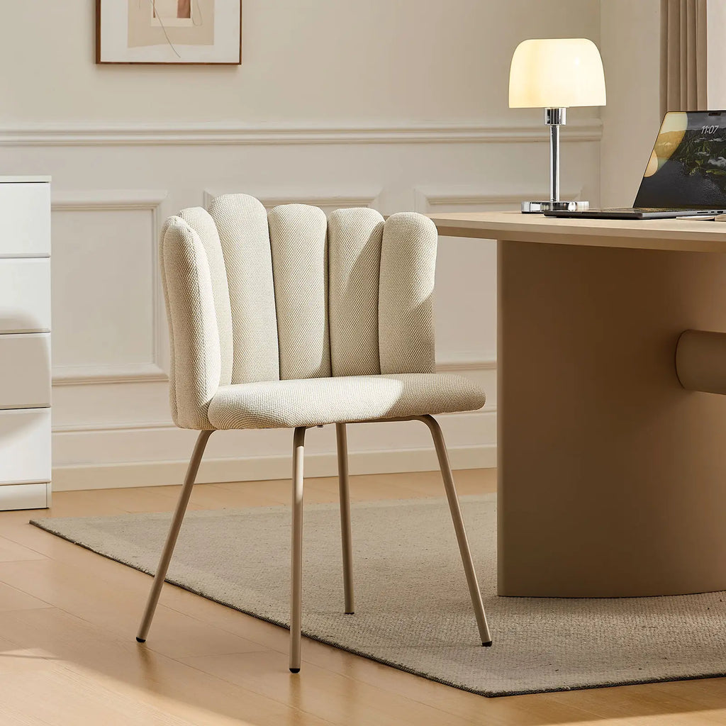 Fleur Cream Fabric Side Chair | Petal Design | Vanity, Dining & Accent