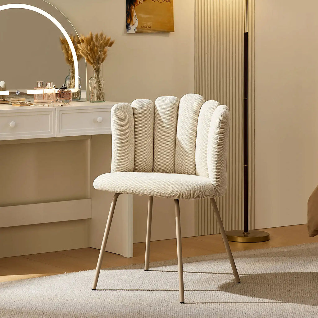 Fleur Cream Fabric Side Chair | Petal Design | Vanity, Dining & Accent
