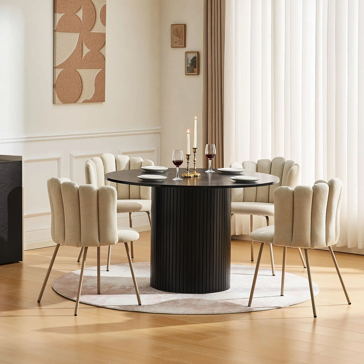 Fleur Cream Fabric Side Chair | Petal Design | Vanity, Dining & Accent
