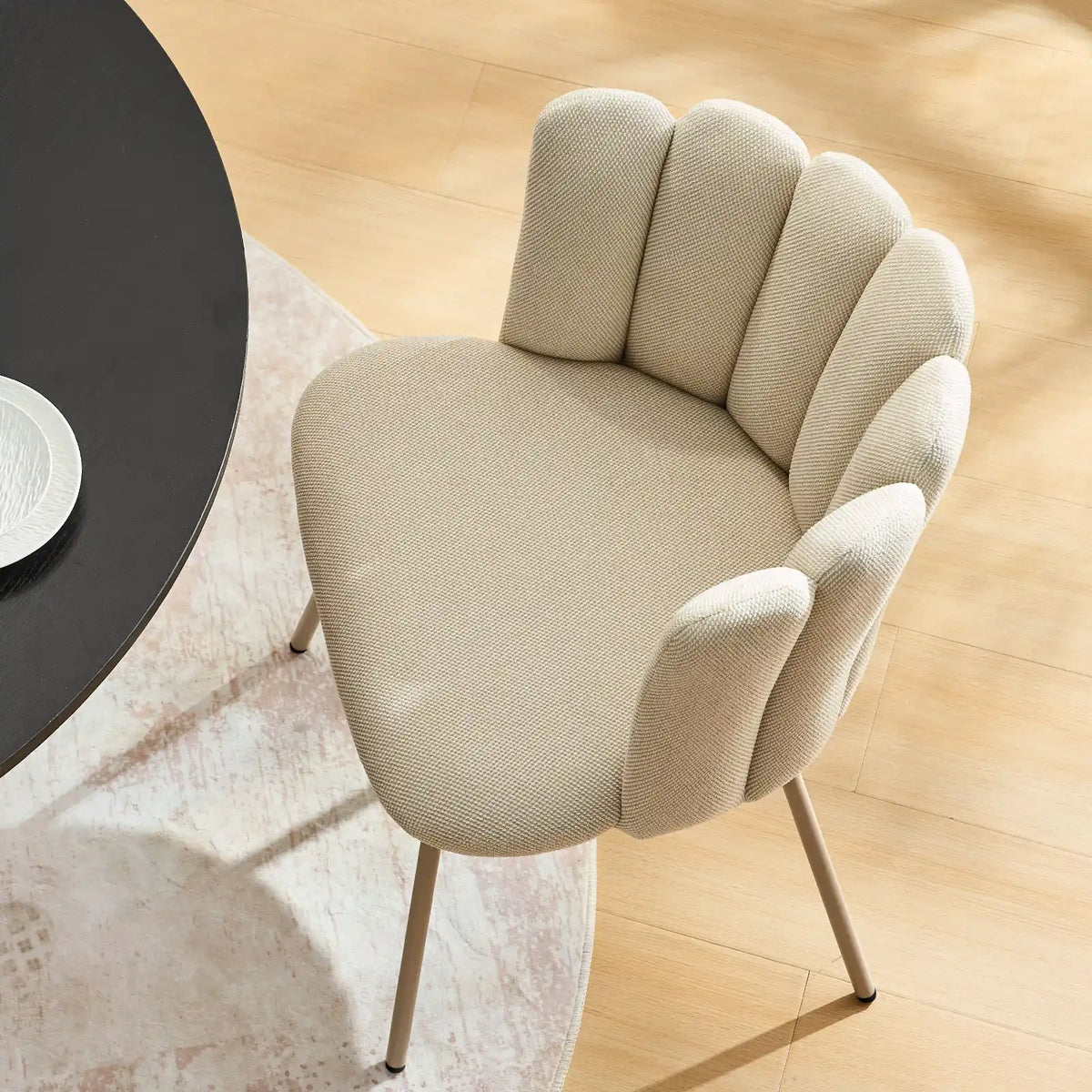 Fleur Cream Fabric Side Chair | Petal Design | Vanity, Dining & Accent