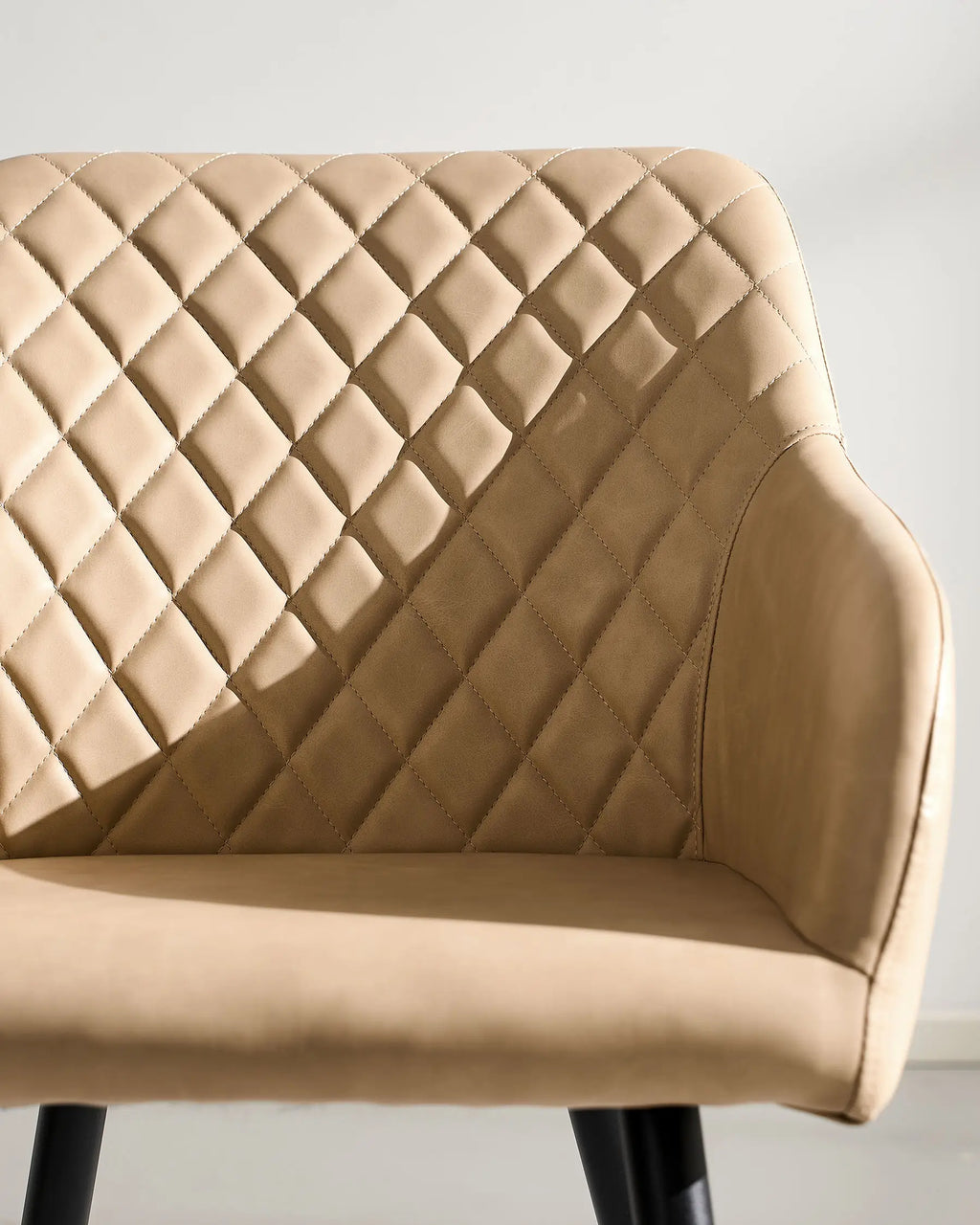 Moree Faux Leather Dining Chairs | Set of 6 | Diamond Stitch | Armrest | 4 Colours