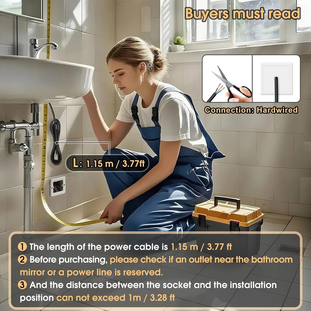 Round LED Bathroom Mirror 50cm | Backlit Vanity Mirror with Dimmable Lights