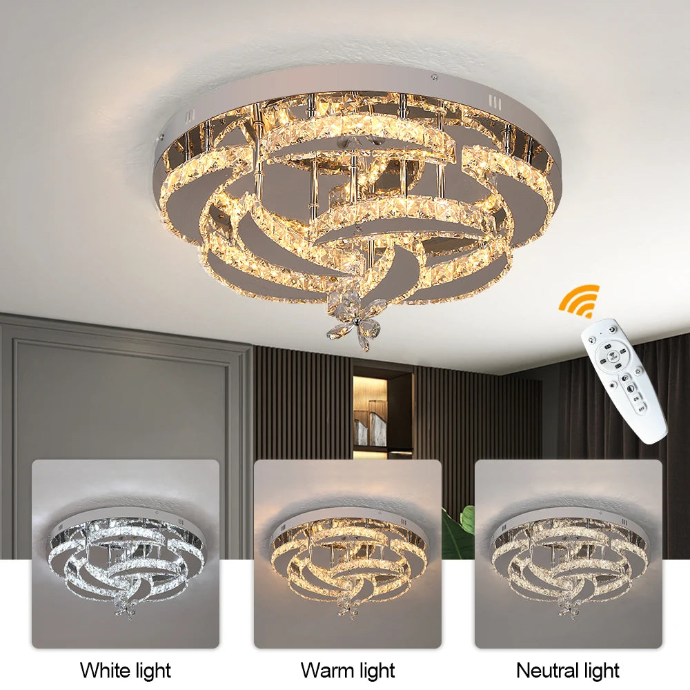 VETRULUS Luxury K9 Crystal Chandelier — Dimmable LED, Modern Ceiling Light