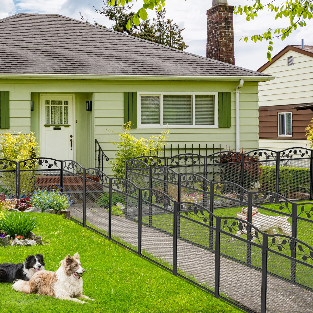 5pcs Iron Garden Fence Panels – Outdoor Animal Barrier