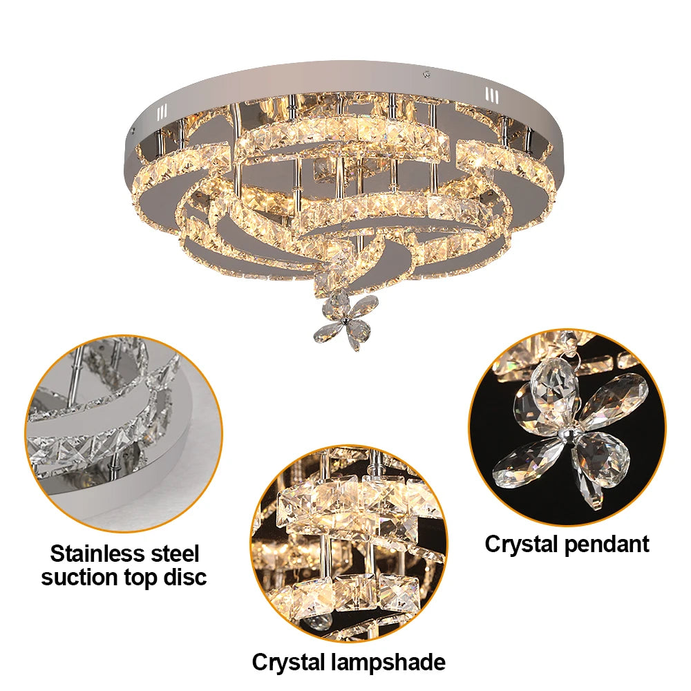 VETRULUS Luxury K9 Crystal Chandelier — Dimmable LED, Modern Ceiling Light