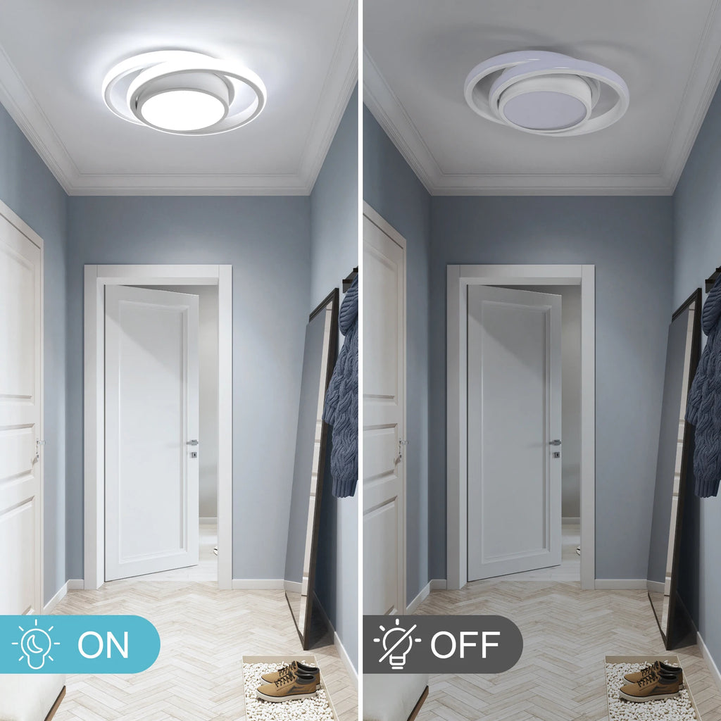 White Round LED Ceiling Light 6500K Cool White Modern Ceiling Lamp 32W for Bedroom Hallway Bathroom Kitchen Living Room