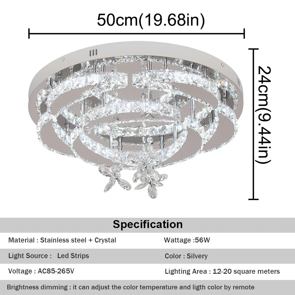 VETRULUS Luxury K9 Crystal Chandelier — Dimmable LED, Modern Ceiling Light