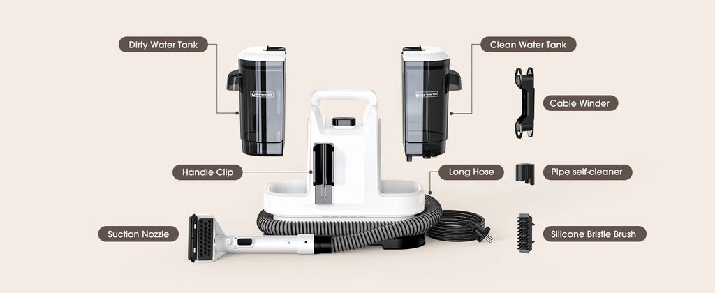 Powerful Carpet & Upholstery Cleaner – 13.5kPa Suction, 1.75L Dual Tank | V5 & V6