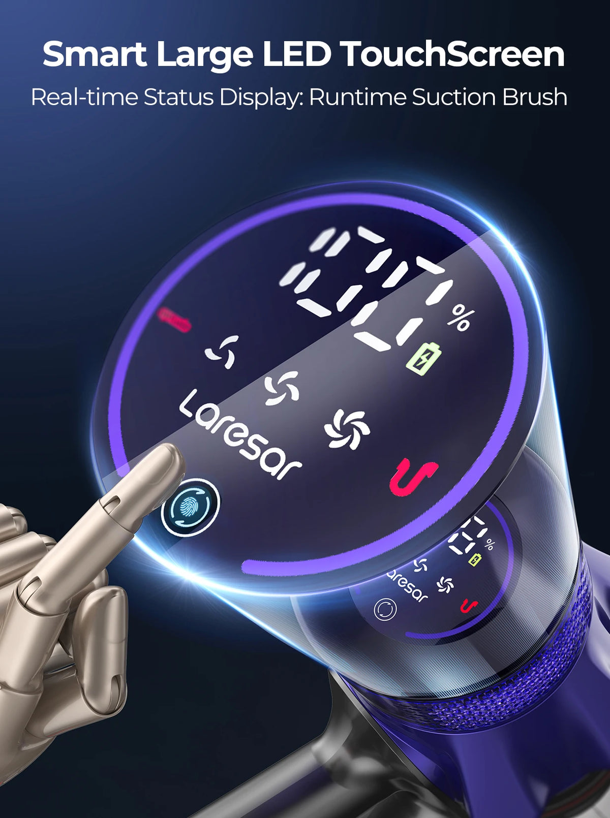 Laresar V7 Cordless Vacuum Cleaner with Removable Battery