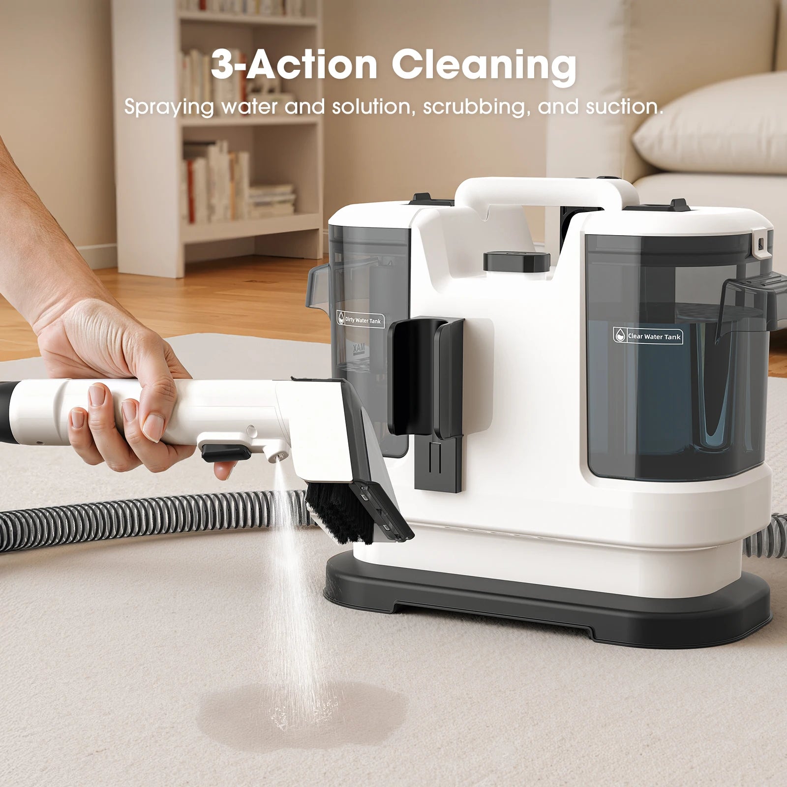 Powerful Carpet & Upholstery Cleaner – 13.5kPa Suction, 1.75L Dual Tank | V5 & V6