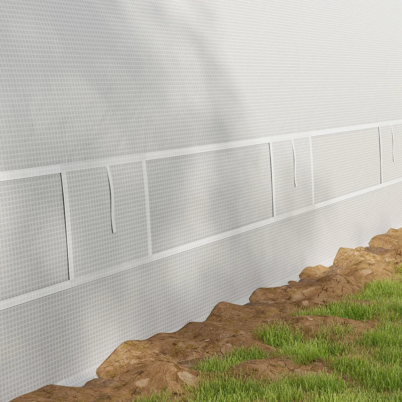 6x3m Polytunnel Greenhouse with Mesh Door & Windows