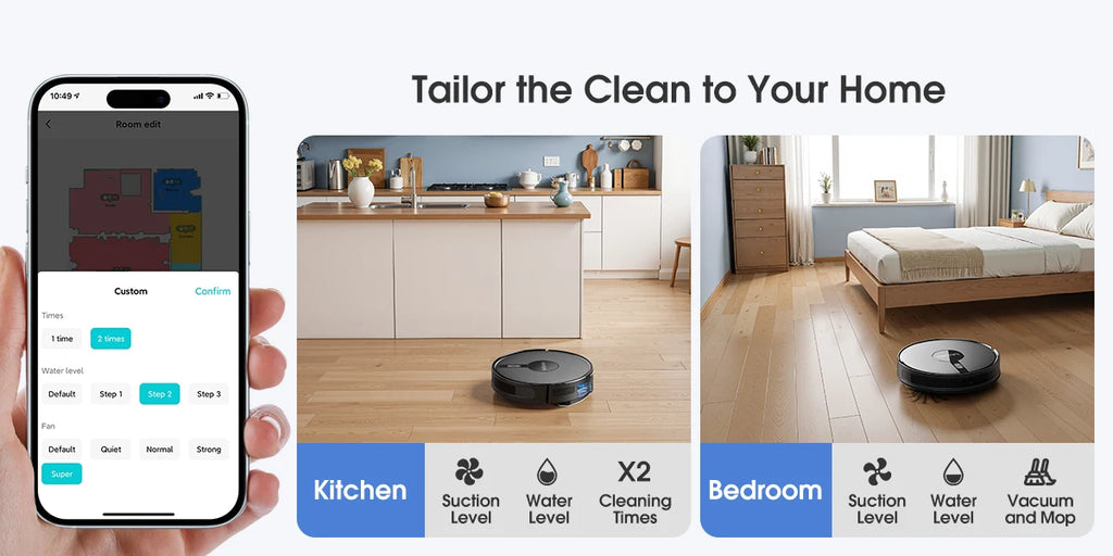 Lubluelu B40 Robot Vacuum & Mop | 7500Pa Suction, Smart Mapping, App Control