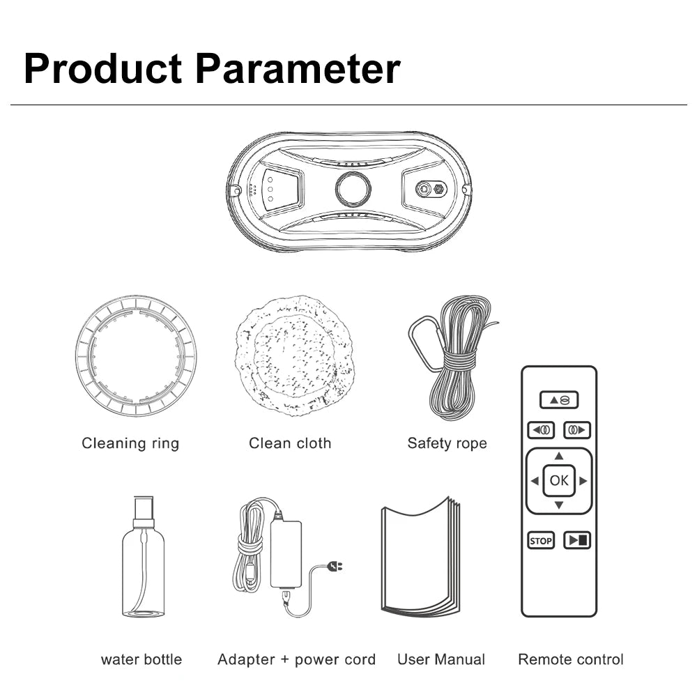 PuRuiKai PRK-N361 Window Cleaning Robot | 5600Pa Suction & Remote Control