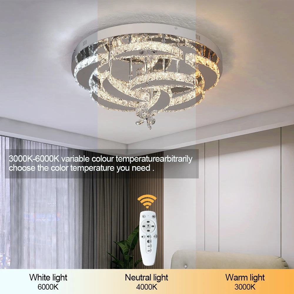 VETRULUS Luxury K9 Crystal Chandelier — Dimmable LED, Modern Ceiling Light