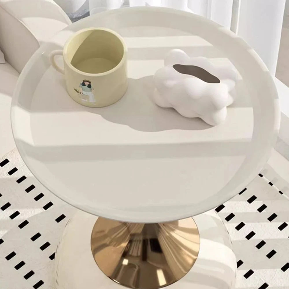 Modern Round Side Table | Luxury Small Waist Design | Space-Saving Coffee & Drink Table